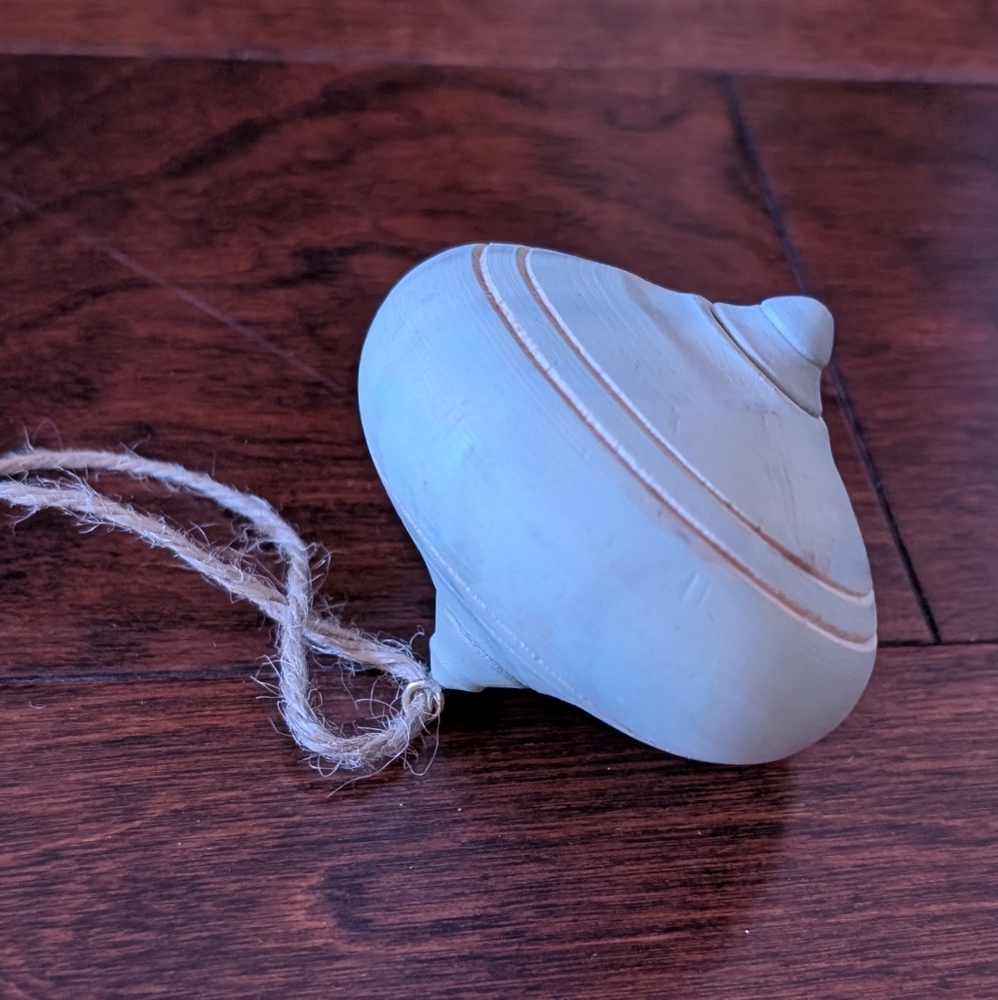 Handcrafted Wooden Spinning Top Ornament (1 Qty)